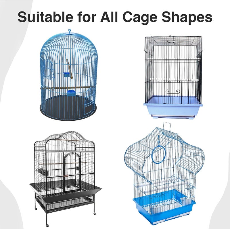 SIMENA Bird Cage Seed Catcher, Skirt for Bird Cage, Nylon Mesh Bird Cage Liners for Large Cages, Elastic and Easy Cleaning Bird Cage Cover, Suitable for Most Cage Shapes (Black 59-79 inch) - Image 2
